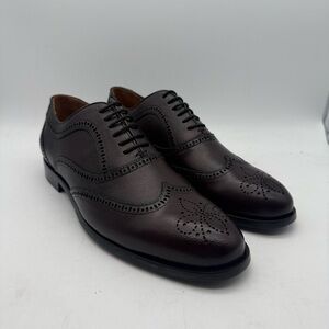 BRAND NEW Marc Joseph New York Madison Wine Grainy Leather Wingtips Size 9.5 US
